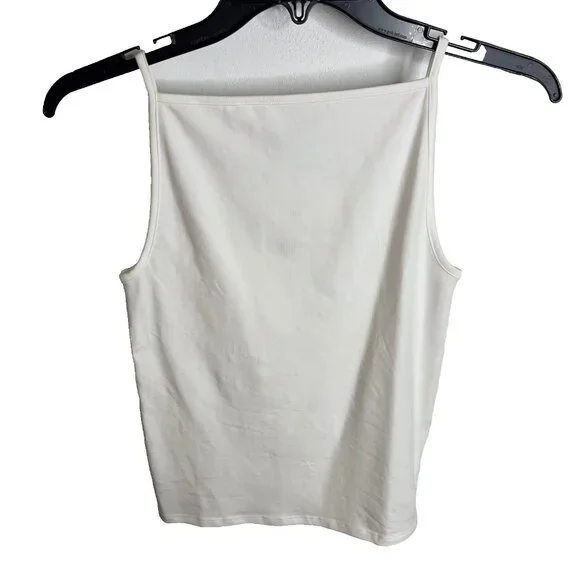 J.Crew Stretch cotton-blend apron tank top White Size XXS CJ074 - Picture 3 of 5